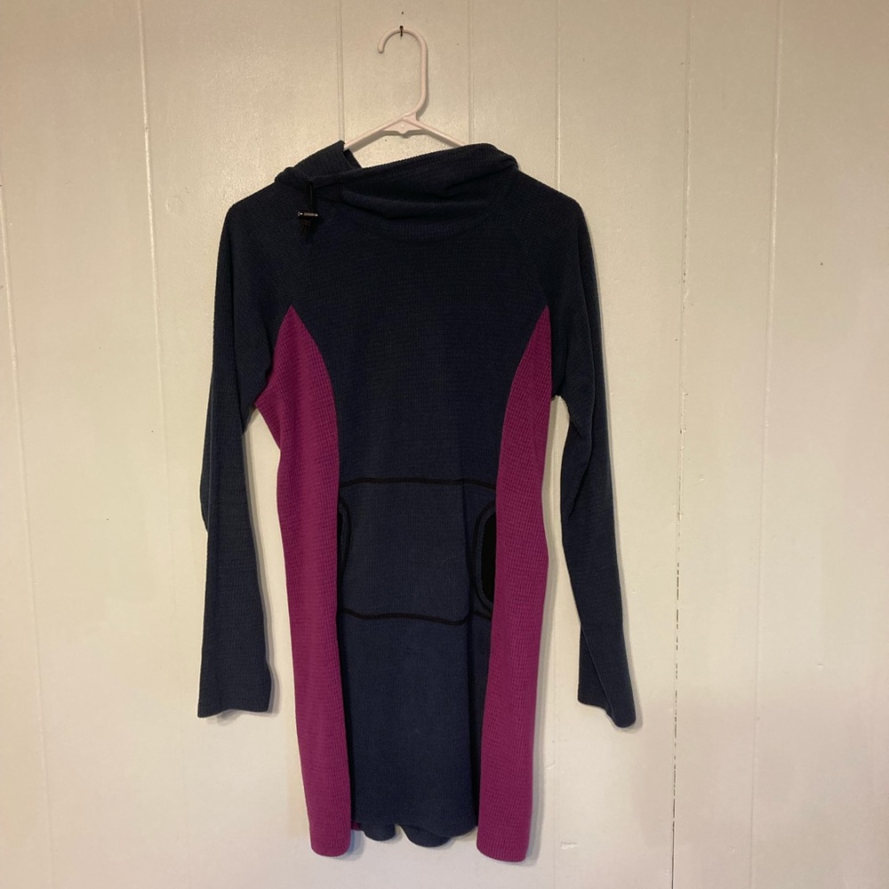 Melanzana Micro Grid Hooded Dress